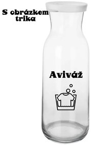 Sklenená fľaša na mlieko / olej / aviváž s bielym silikónovým viečkom, 1,21 l