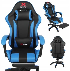 Herné kreslo Xgaming s podnožkou - čierno-modré