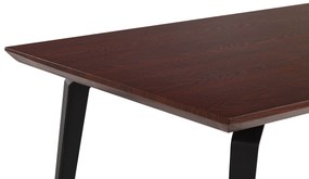 Jedálenský stôl 160 x 90 cm tmavé drevo/čierna AMARES Beliani