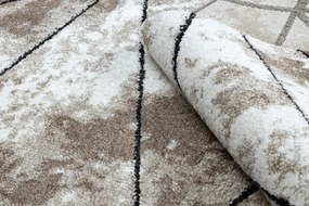 Moderný koberec COZY Polygons, geometrický, hnedý