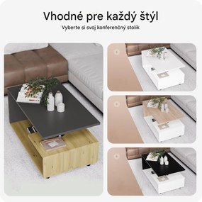 InternetovaZahrada Konferenčný stolík Orlando 95x55x50 cm - drevo/sivá