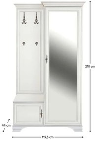 Predsieňová zostava Kuito PPK110P (alpská biela) (P). Vlastná spoľahlivá doprava až k Vám domov. 1119578