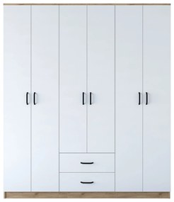 Šatní skříň BA 113 180 cm ořech/bílá