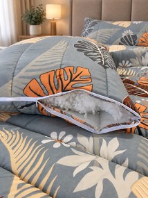 Celoročný paplón 140×200 + vankúš 70×90 cm Tropic sivý – set