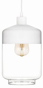 Závesná lampa Monochrome Flash číra/biela Ø 17 cm