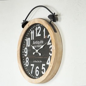 Nástenné hodiny 1xAA pr. 50 cm béžová/čierna