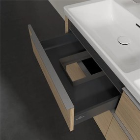 VILLEROY &amp; BOCH Subway 3.0 závesná skrinka pod dvojumývadlo, 4 zásuvky, s LED osvetlením, 1272 x 478 x 429 mm, Nordic Oak, C568L0VJ