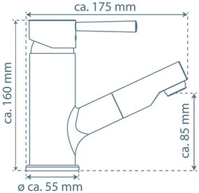 Schütte Umývadlová batéria Cornwall s výsuvnou sprchou  (100216098)