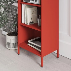 Knižnica do obývačky MARIO, 500 x 1800 x 350 mm, Modern: červená farba