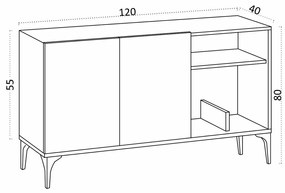 Skrinka Oscar Sapphire Oak and Black