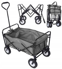 Praktický viacúčelový prepravný vozík sivej farby