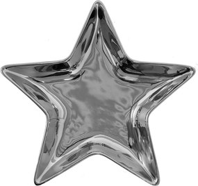 Strieborná dekoračná miska v tvare hviezdy Silver Star - 20*19*2 cm