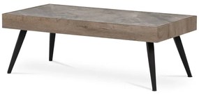 Stůl konferenční, deska slinutá keramika 120x60, šedý mramor, nohy černý kov, světle hnědá dýha