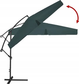 CH Zelený záhradný slnečník Banana s obalom - 3m