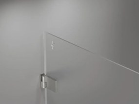 Mexen Lunar-B, výklopný sprchový kút ľavý 100 x 100 cm, 8mm číre sklo, oceľový profil, 832-100-100-97-00-L