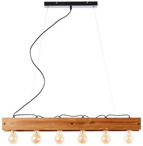 Brilliant - Luster na lanku CALANDRA 6xE27/42W/230V borovica