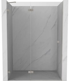 Mexen, Mexen Lunar ľavé otočné sprchové dvere 140 cm, transparentné, brúsený nikel - 834-140-000-97-00-L