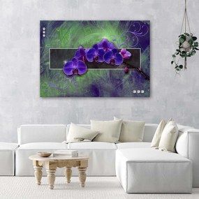 Obraz na plátně Orchidej Květina Přírodní fialová - 90x60 cm