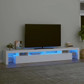 TV skrinka s LED svetlami biela 260x36,5x40 cm