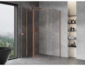 Mexen Mist T, sprchový kút s krídlovými dverami, 70 x 115 cm, 8mm číre sklo, medený profil, 8A4T-115-070-65-00