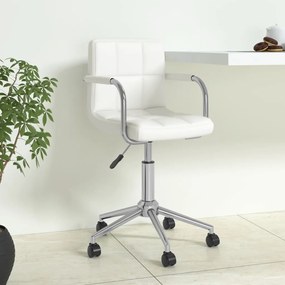 Otočná kancelárska stolička biela umelá koža 334811
