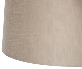 Závesná lampa s ľanovými tienidlami taupe 35 cm - oceľ Blitz II