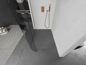 Mexen Kioto, sprchová zástena Walk-In 150 x 200 cm, 8mm číre sklo, medený matný profil, 800-150-101-65-06