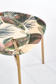 Jedálenská stolička K398 - vzor listy / zlatá
