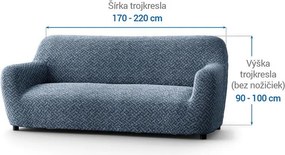 Bielastické poťahy VENEZIA modrá trojkreslo (š. 170 - 220 cm)