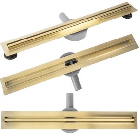Rea Neox Slim Pro, odtokový žľab 60cm, zlatá matná, REA-G2713