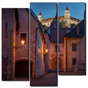 Obraz na plátne - Bratislava staré mesto s hradom vzadu - štvorec 3265C (105x105 cm)