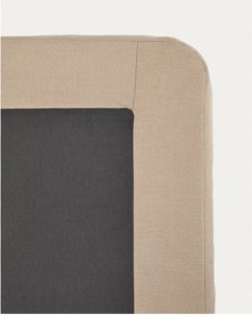 Taupe čalúnená dvojlôžková posteľ bez čela 180x200 cm Jaira – Kave Home