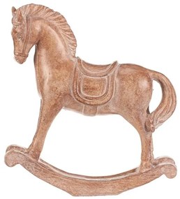 Dekorácia hojdací koník 19 cm, polyresin, imitácia dreva
