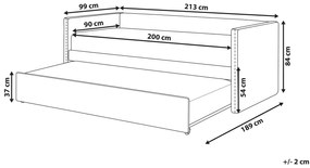 Rozkladacia posteľ s buklé čalúnením 90 x 200 cm svetlobéžová TROYES Beliani