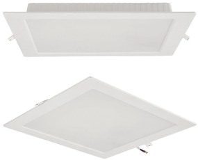 BERGE Štvorcový LED panel zapustený biely - 24W - PC - neutrálna biela