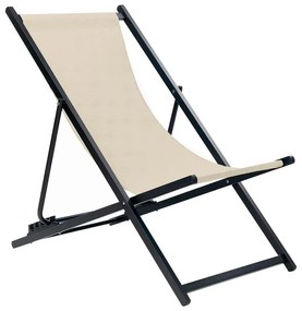 Skladacia plážová stolička béžová/čierna LOCRI II Beliani