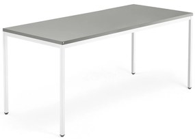 Kancelársky stôl QBUS, klasický rám, 1800x800 mm, biela, svetlošedá