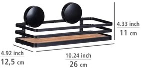 WENKO 24979800-Polica ALBA 26,5x12,5 cm čierna/hnedá