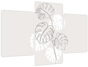 Obraz - Line art monstera N⁰3 (90x60 cm)