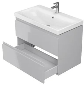 Cersanit Moduo Slim, umývadlová skrinka 80cm, šedá lesklá, S929-001