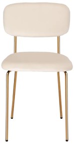 Jedálenská stolička LOUIS zamatová, zlatá / béžová
