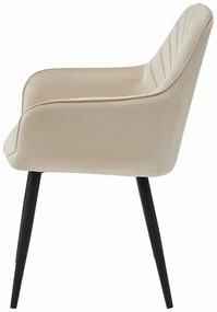 Jedálenská stolička NANA zamatová, béžová (čierne nohy)