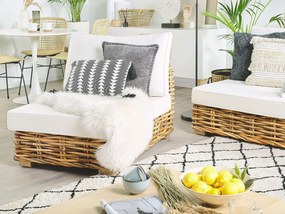 4-miestna záhradná modulárna ratanová súprava ľavostranná béžová/prírodná VARALLO Beliani