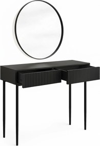 Toaletný stolík Nicole so zrkadlom 80 cm - čierny mat / čierna
