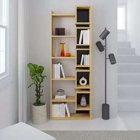 Knižnica v dekore duba v čierno-prírodnej farbe 60x168,5 cm Eladi – Marckeric