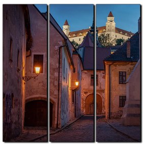 Obraz na plátne - Bratislava staré mesto s hradom vzadu - štvorec 3265B (105x105 cm)