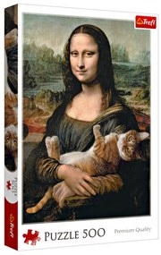 Puzzle 500 dielikov "Mona Lisa a mačka" 48 x 34 cm