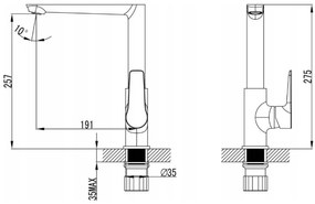 F-Design Avanza, stojanková drezová batéria, chrómová-biela, FD1-A01-4-31