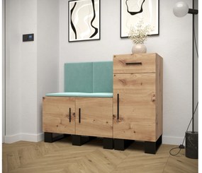 Predsieňová zostava Amanda 18 (dub artisan + zelená). Vlastná spoľahlivá doprava až k Vám domov. 1086012