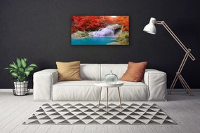 Obraz Canvas Jesenné vodopád les 125x50 cm